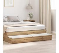 Générique Tiroir de lit 150 cm en Bois d'ingénierie chêne Artisanal, unité de Rangement Minimaliste avec tiroir à Ouverture par Pression, Servant de Table de Nuit ou marchepied, Design