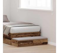 Générique Tiroir de lit Bois Ancien 100 x 36,5 x 16,5 cm, unité de Rangement Minimaliste avec tiroir à Ouverture par Pression, Servant de Table de Nuit ou marchepied, en Bois d'ingénierie