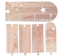 Générique Toise Murale en Bois Étoile pour Enfants, Règle de Mesure de la Taille, Décoration Murale pour Chambre d’Enfants, Adaptée aux Festivals et Anniversaires, 1 Set