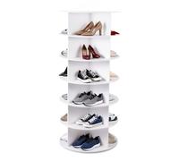 Générique Tour À Chaussures Rotative Design Moderne | Meuble De Rangement Vertical Avec 6 Niveaux Et 24 Cases À Chaussures Tournantes | Armoire Compacte Idéale Pour Hall D’entrée Ou Dressing
