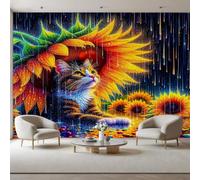 Générique Tournesol Abstrait Papier Peint Panoramique Enfant 3D Animaux Chat Photo Mural Moderne Poster Mural xxl Salon Chambre Décoration - Pluie de météores Papier Peint Intissé 450x315cm(L x H)