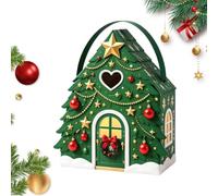 Générique Treat Boxes Christmas Candy Snacks Container - Bags With Handle | Dessert Box for Halloween Birthday Easter Valentines College School Office Movie Party