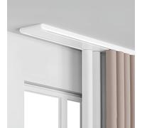 Générique Tringle à Rideaux Double à Fixation Plafond, Rail De 1m à 6cm en Aluminium, Système De Séparation De Pièce Silencieux pour Rideaux Coulissants, Cantonnière Et Voilages,Blanc,2.6m