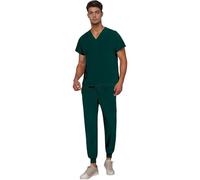 Générique Uniforme Homme Ensemble - Tenue de Travail Infirmiere Professionnelle Blouse 2PCS Haut et Pantalons Tissu à Séchage Rapide Vêtement