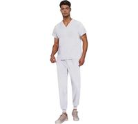 Générique Uniforme Homme Ensemble - Tenue de Travail Infirmiere Professionnelle Blouse 2PCS Haut et Pantalons Tissu à Séchage Rapide Vêtement