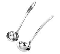 Générique Ustensiles Cuisine en Acier Inoxydable 2pcs Cuillères Écumoire avec Séparateur de Graisse D'huile, Faciles à Nettoyer et Adaptées Cuisson