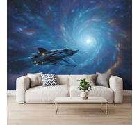 Générique Vaisseau Spatial Nébuleuse Papier Peint Photo Intissé 250x175 cm | Pour les Chambres d'enfants Salon, Moderne Science-Fiction Mystère Papier Peint Panoramique Mural
