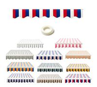 Générique Valance d'auvent en Tissu avec jonc de Fixation, Lambrequin de Rechange Extérieure Store Banne en Polyester, Cantonnière de Festonné Toile Imperméable Langlebiger, Cadre Non Inclus | Red White Blue,B250cm