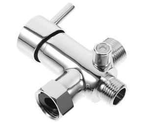 Générique Vanne de Dérivation en T en Cuivre Argenté 4 Voies pour Bidet Toilettes Commutation Eau Chaude et Froide, Adaptateur Multifonction pour Douchette Wc