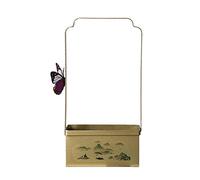 Générique Vase à Fleurs décoratif en Fer, Pot de jardinière rectangulaire avec Papillon magnétique, récipient de Fleur rectangulaire pour d ' intérieur