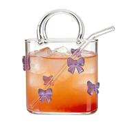 Générique Vase Sac à Main en Verre | 720 millilitres La Tasse Esthétique Décoration Maison | Verres à Vin de Style Pochette,Pour vin, thé, jus, breuvages, fleurs, centres de pièce, fêtes, mariages