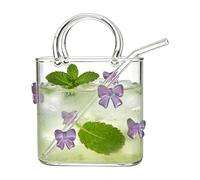 Générique Vase Sac à Main en Verre | Tasse Transparente Mignonne Décoration Maison - Verres à Boire en Forme de Sac à Main - Pour vin, thé, jus, breuvages, fleurs, centres de pièce, fêtes, mariages