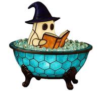 Générique Veilleuse De Bain Moussant « Fantôme D'Halloween », Jolie Lampe LED En Résine, Objet Décoratif Portable À La Lueur Chaleureuse Pour La Salle De Bains, La Chambre, Les Fêtes (A)