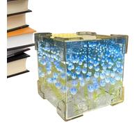 Générique Veilleuse Tulipe - Lampe Miroir LED Infini Avec 4 Couleurs, Lampe De Nuit 2 En 1 Simulant Une Tulipe, Lampe De Table En Forme De Tulipe Artificielle Pour Chambre À Coucher