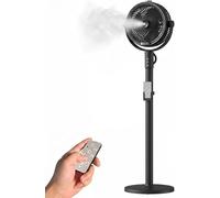 Générique Ventilateur brumisateur d'extérieur Portable avec télécommande, Ventilateur sur Pied oscillant à 4 Vitesses avec minuterie et système de Brume pour terrasse Jardin Camping，Gris foncé