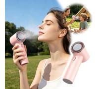 Générique Ventilateur Brumisateur Portable À Main, Rechargeable USB Longue Autonomie pour L'Été, Petit Ventilo Turbo Puissant Silencieux pour Maison, Bureau, Voyage et Extérieur Activités