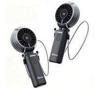 Générique Ventilateur Brumisateur Portable - Rechargeable USB - Pliable - 3 Vitesses - Affichage Batterie - Noir Noir