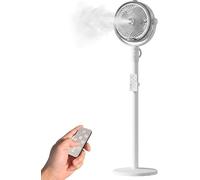 Générique Ventilateur Brumisateur Sur Pied, Ventilateur Sur Pied Silencieux Avec TéLéCommande, Ventilateurs Oscillant à 4 Vitesses Avec Minuterie Et SystèMe De Brume Pour Terrasse Jardin Camping