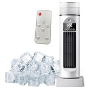 Générique Ventilateur Colonne Rafraîchissant avec Brumisateur, Silencieux 6 Vitesses Télécommande, Oscillation 110° USB Rechargeable, Réservoir d'Eau 230 ml - Pour Bureau Chambre Salon (Blanc)