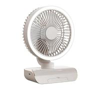 Générique Ventilateur de Bureau Oscillant, 5 Vitesses Ventilateur sur Batterie avec Télécommande, 2000 mAh Rechargeable Rafraîchisseur d'Air pour Hommes et Femmes