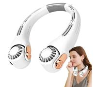 Générique Ventilateur de Cou Portable USB Rechargeable - 3 Vitesses, Flux d'Air à 360°, Mains Libres à Suspendre