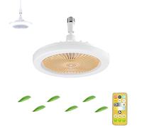 Générique Ventilateur de Plafond avec Lumière, Silencieux Lampe de Ventilateur 3 Vitesses avec Télécommande et 3 Températures de Couleur Réglables pour Salle à Salon (orange(Direction réglable))
