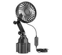 Générique Ventilateur de porte-gobelet,Ventilateur de porte-gobelet à tête | Refroidissement Rotatif pour Véhicule | Camping conduite extérieur road trip camion berline SUV