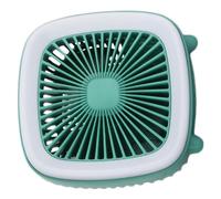 Générique Ventilateur de Table USB Multifonctionnel avec Lampe LED Vintage, Portable et Rechargeable, pour Fête Éclairage Nuit et Design Compact en Plastique Vert