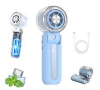 Générique Ventilateur portable avec brumisateur rafraîchissant (Blue)