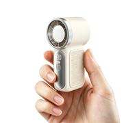 Générique Ventilateur turbo portable avec plaque de refroidissement à glace, 1 à 100 vitesses réglables, mini ventilateur USB rechargeable avec écran LED pour voyage en plein air (blanc)
