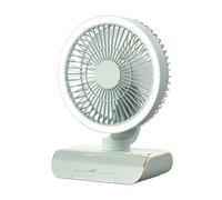 Générique Ventilateurs de table avec une circulation d'air Recharge par USB | Ventilateur pour bureau pour hommes, femmes, chevet, , camping, maison, chambre, Vert