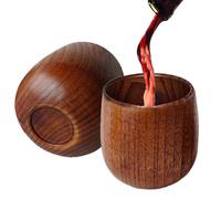 Générique Verre à Whisky en Bois | 2 Pièces Style Rustique Cocktail Vin Bouteille | Gobelet En Bois Pour Boire Du Bourbon - pour Bar, Cuisine, Salle à Manger, Maison, Voyage, Mariage, Anniversaire