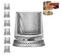 Générique Verre à whisky rotatif à 360 degrés, verres en cristal rotatifs, verre à vin en cristal rotatif avec fonction anti-stress, cadeaux pour mari ou père amateurs de whisky (F)