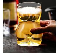 Générique Verre En Forme De Corps De Femme, Grande Chope à Bière en Verre Forme de Corps Féminin, Tasse Multifonctionnelle, Accessoire de Bar Décoratif Élégant pour Soirées Amicales, Fêtes, Bars
