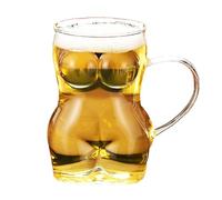 Générique Verre En Forme De Corps De Femme, Grande Chope à Bière en Verre Forme de Corps Féminin, Tasse Multifonctionnelle, Accessoire de Bar Décoratif Élégant pour Soirées Amicales, Fêtes, Bars