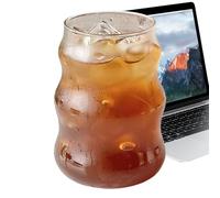 Générique Verrerie nervurée ondulée - 530 ml, outils à boire mignons, à boissons vintage, à boissons élégants | Créatifs Design moderne pour jus de lait bière Soda thé Cocktail maison bureau B
