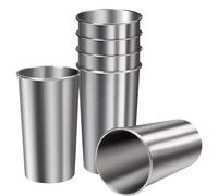 Générique Verres À Boire En Acier Inoxydable,6 Pièces Tasses de Camping | Gobelet Incassable, Verres À Boire Empilables 600ml Pour École, Aventures En Plein Air Et Pique-Nique Familial