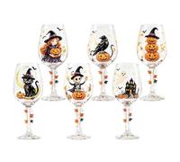 Générique Verres à Vin Verrerie de Fête d'Halloween à Longue Tige | à vin en verre pour Mariages Festivals Fêtes Restaurants Bars Salles à Manger Dîners à la