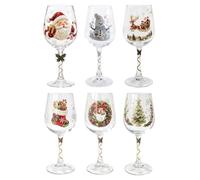 Générique Verres Festifs Gobelet En Verre Vacances De Noël Tige | Verres festifs 6,3x2,36 pouces, décoration de table de fête, cadeau de collection pour le dîner de Noël