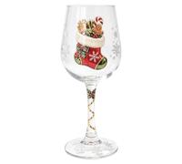 Générique Verres Festifs Gobelet En Verre Vacances De Noël Tige | Verres festifs 6,3x2,36 pouces, décoration de table de fête, cadeau de collection pour le dîner de Noël
