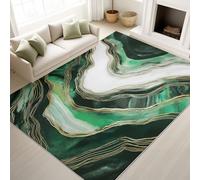 Générique Vert Blanc Tapis Moderne Luxe Artistique Naturel Abstrait À Poils Courts Agate Fluidité - Tapis Doux Moelleux 50 x 80 cm, Antidérapant Salle de séjour Hall Moquette, Ne Perd Pas Ses Poils