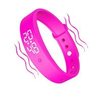 Générique Vibrating Wrist Alarm Clock | Silicone + ABS Smart Vibrating Clock Wristband - Pill Reminder with 3 Alarms | for Kids Adults Men Women Teens Elderly Bed Travel Dorm Medication Fitness