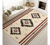 Générique Vintage Classique Traditionnel Élégant Beige Carpette 120 x 160 cm, Décoration D'Intérieur, Tapis Motif Médaillon pour Le Salon et la Chambre Tapis Lavable Et Antidérapant À Poils Ras