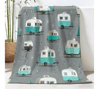 Générique Vintage Couverture Toutes Saisons à Transports Vacances Voiture - Plaid Douillet Réversible et Couvre-lit en Peluche Gris, Couverture Moelleuse pour Adultes et Enfants 220 x 240 cm