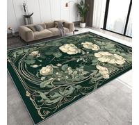 Générique Vintage Floral Paillasson 50x80 cm 3D Art Nouveau Naturel Carpette Flanelle Antidérapant Lavable Poil Court Tapis pour Entrée Salle de Bain Cuisine Q-70