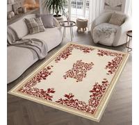 Générique Vintage Floral Paillasson 50x80 cm 3D Style Européen à Motifs Traditionnel Carpette Flanelle Antidérapant Lavable Poil Court Tapis pour Entrée Salle de Bain Cuisine Q-35