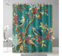 Générique Vintage Rideau Douche Oiseaux Arbre Rideau de Douche 180 x 220 cm
