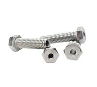 Générique Vis à tête hexagonale creuse traversante en acier inoxydable DIN933, boulon creux, vis à filetage de lampe, trou traversant M4 M5 M6 M8 M10 M12(X12mm,M6 2pcs)