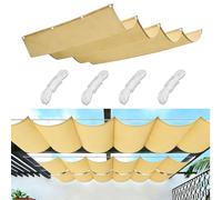 Générique Voile D'ombrage Rétractable Ondulée,Toile pour Pergola Couverture D'ombrage Réglable,Imperméable UV Résistante Aux Déchirures Fixations Incluse pour Terrasses Extérieure,A4,3x3M(BxL)