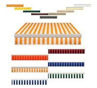 Générique Volant Bord Rectangulaire Droit de Auvent Rechange Extérieur, Toile Polyester Déperlante Remplacement de Lambrequin, Tissu de Cantonnière Plat pour Patio Jardin Balcon(Orange White,280cm)